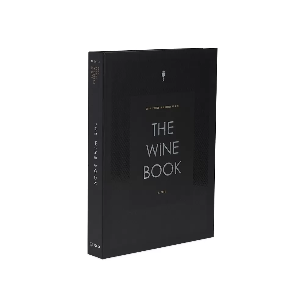 Estojo Box Wine Book Premium fechado na cor preta com acabamento fosco visto em perspectiva